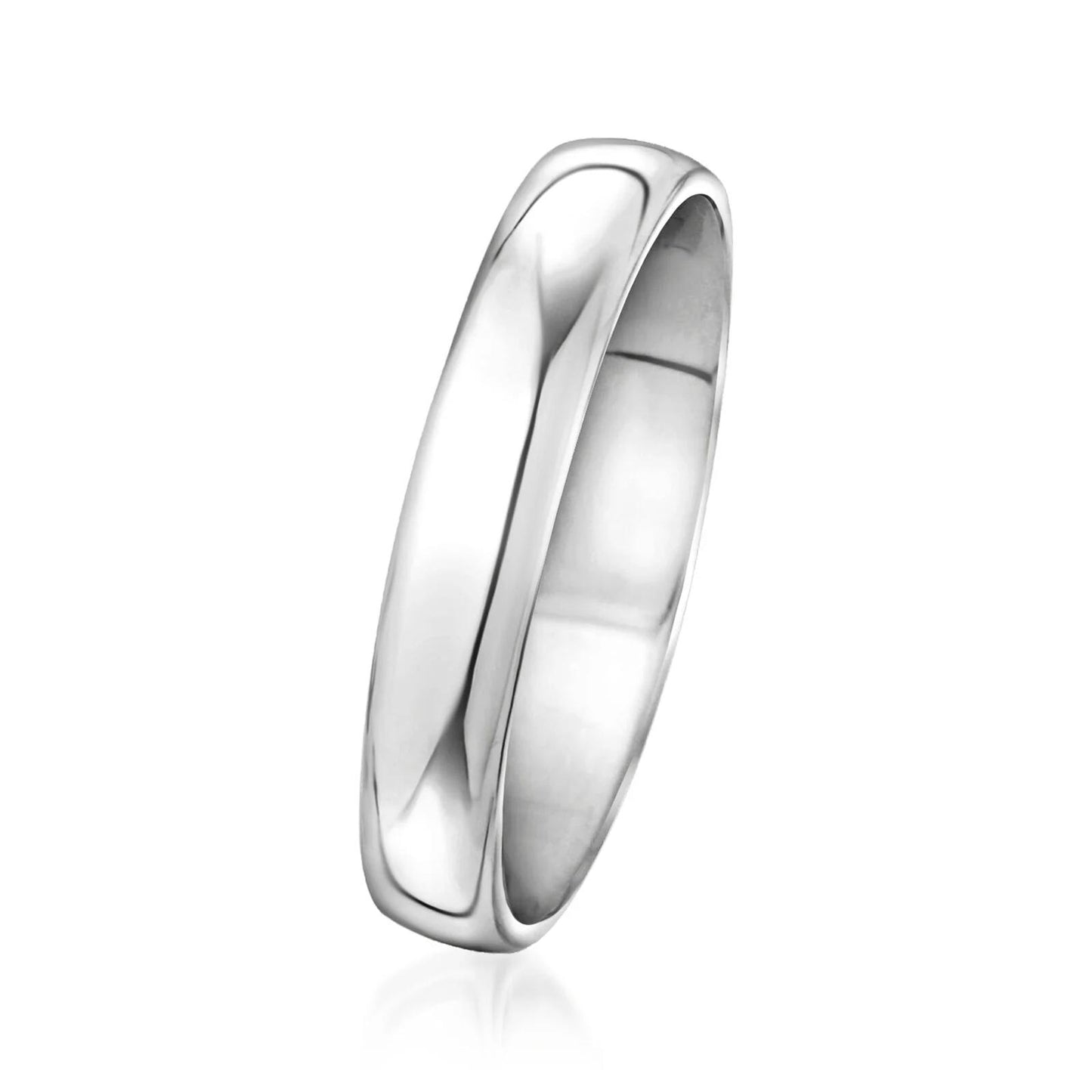 Classic Men's 4mm 14k White Gold Wedding Band