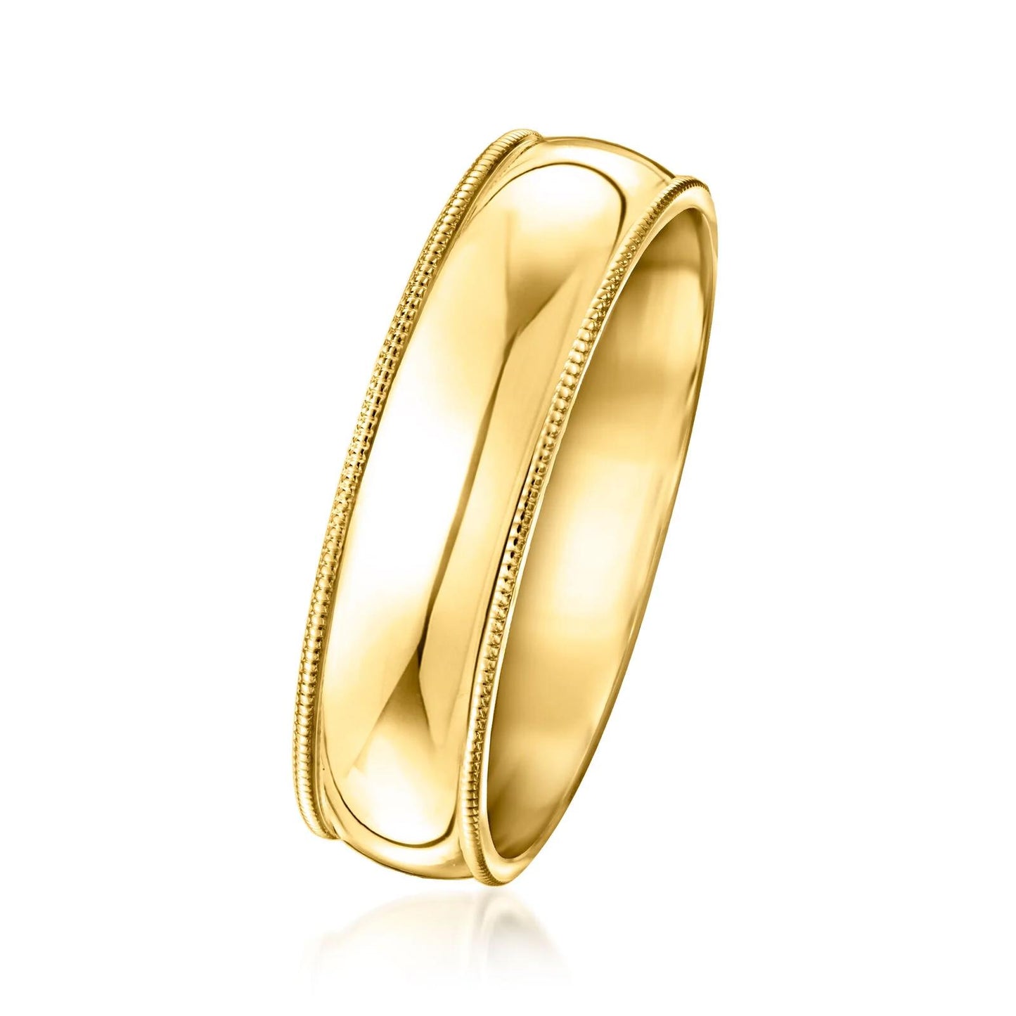 Milgrain Edge Men's 6mm 14k Yellow Gold  Wedding Band