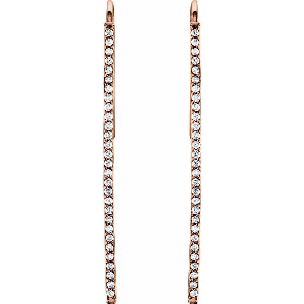 14K White 1/4 CTW Natural Diamond Vertical Bar Earrings