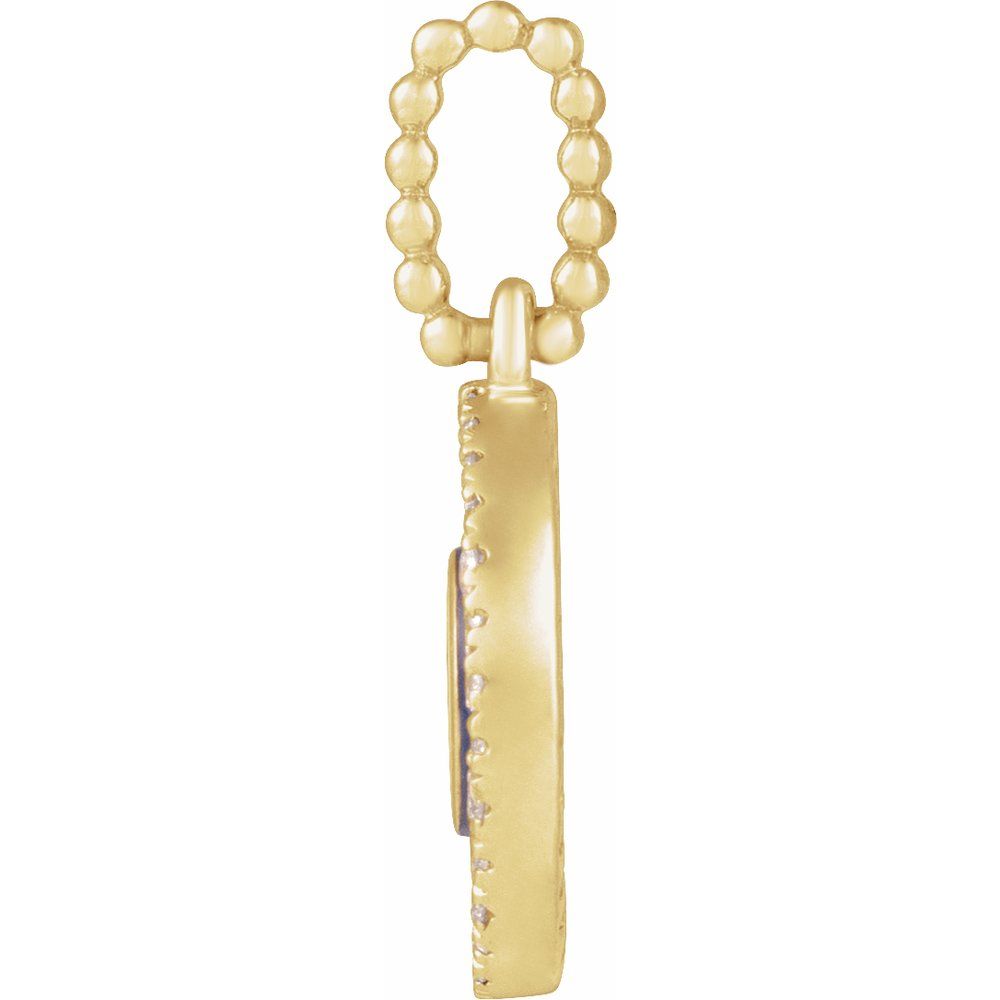 14K Yellow 1/10 CTW Natural Diamond Blue Enameled Evil Eye Pendant