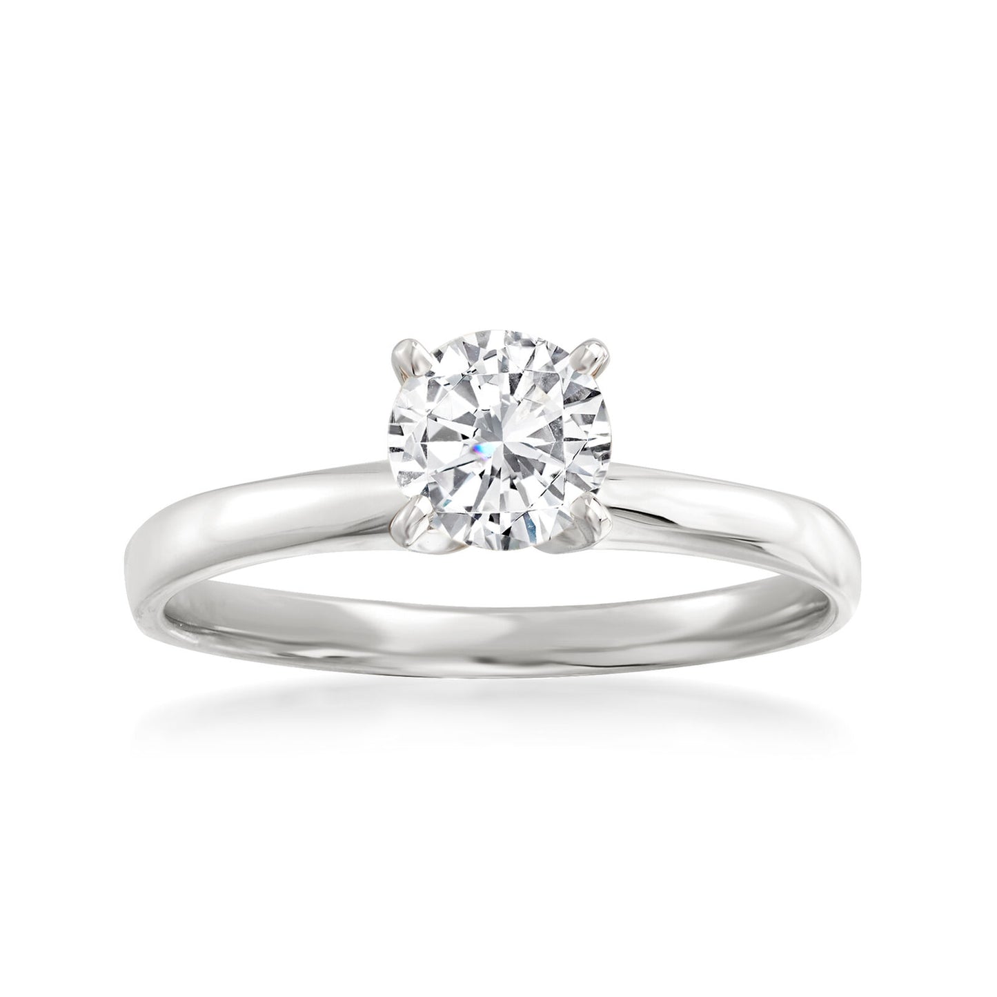 Classic 0.75 Carat Diamond Solitaire Engagement Ring in 14k White Gold