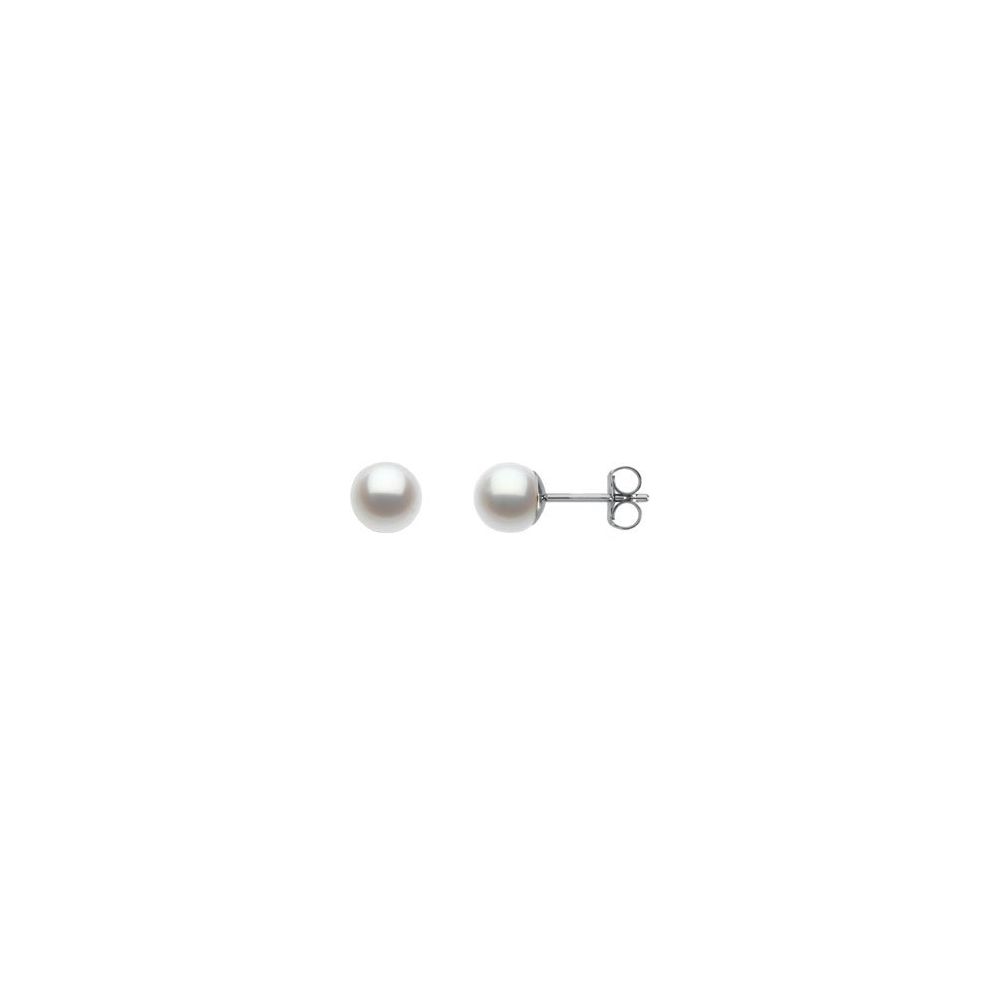 14K White Cultured White Freshwater Pearl Earrings