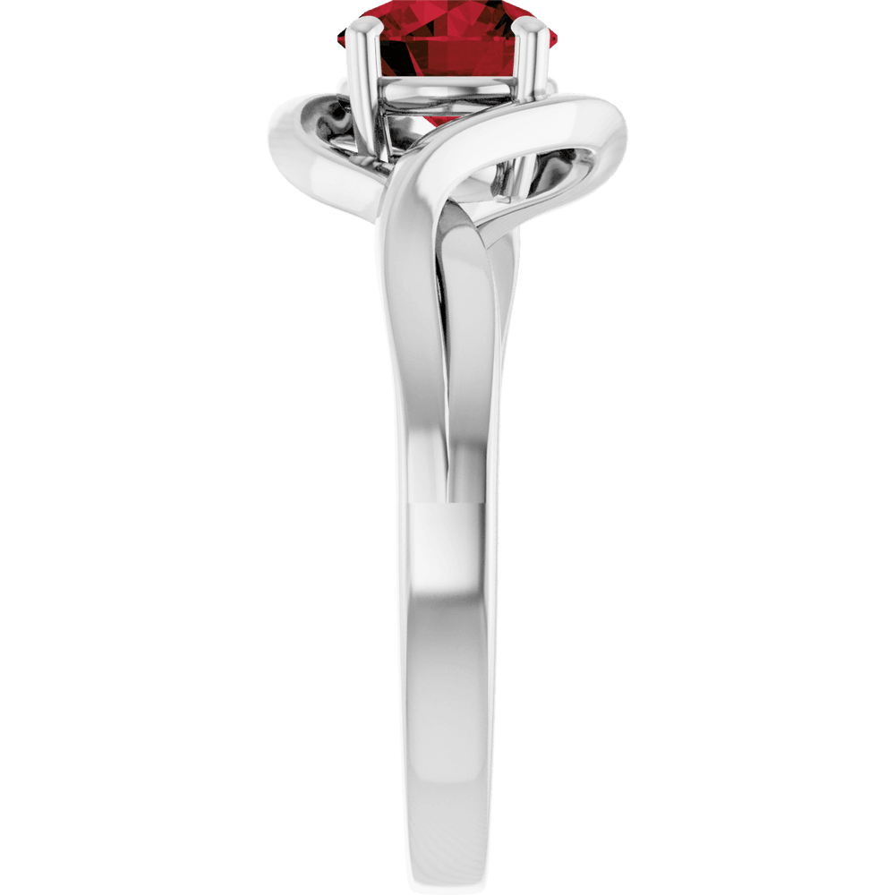 14K White Gold  Natural Mozambique Garnet Ring