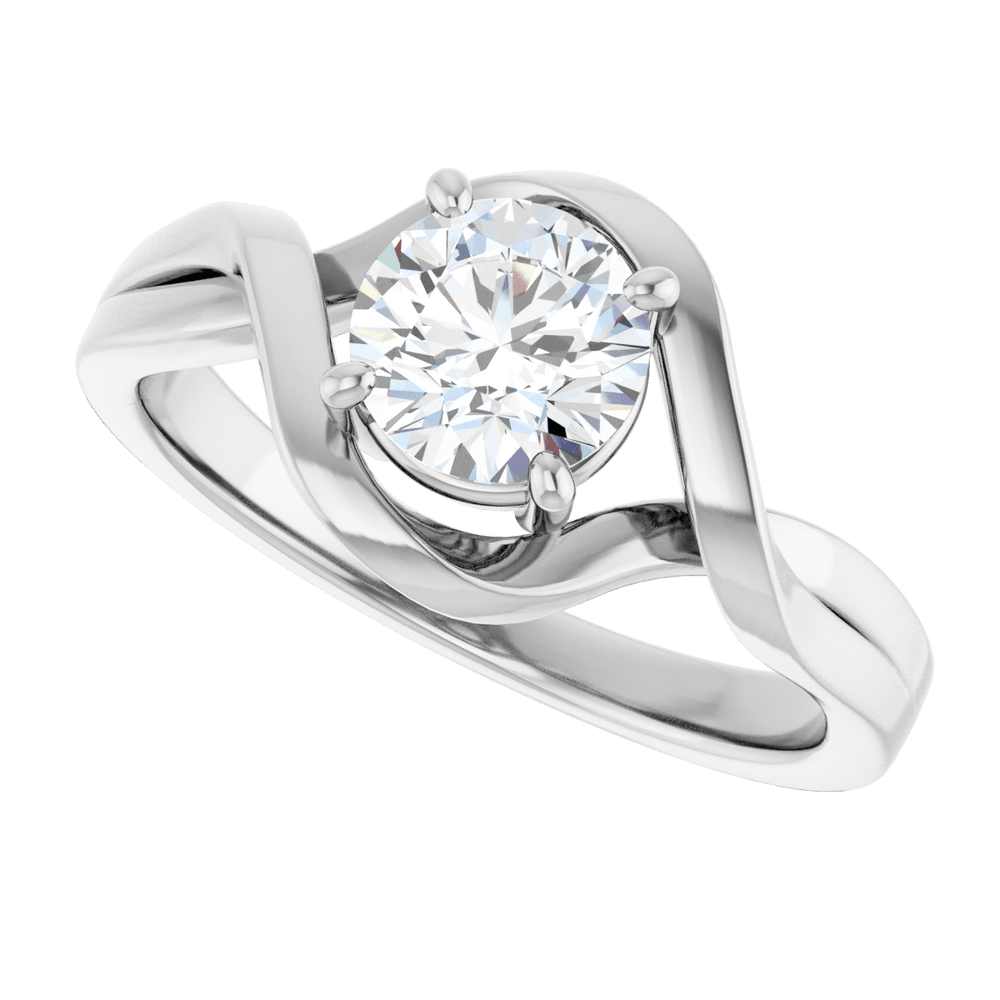 14K White Gold  Natural White Sapphire Ring