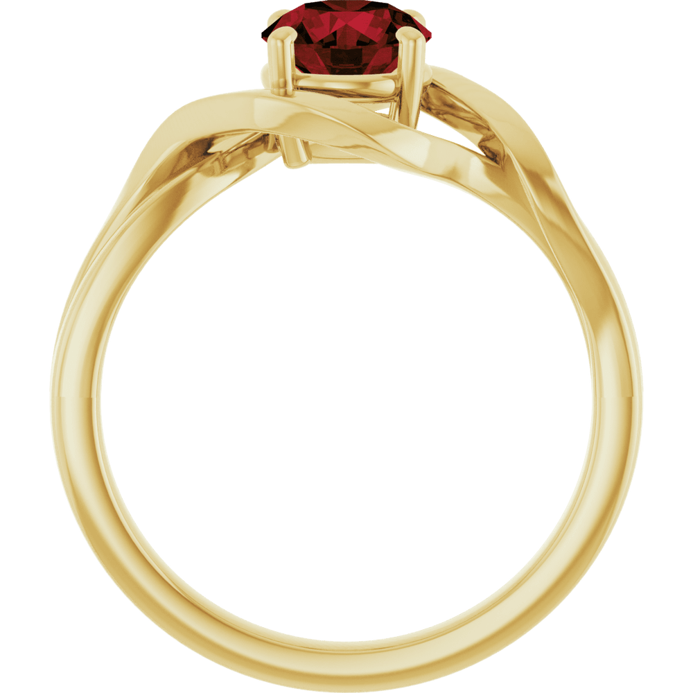 14K Yellow Gold Natural Mozambique Garnet Ring