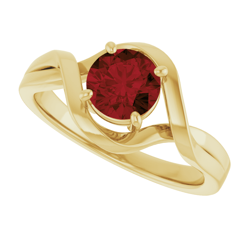 14K Yellow Gold Natural Mozambique Garnet Ring