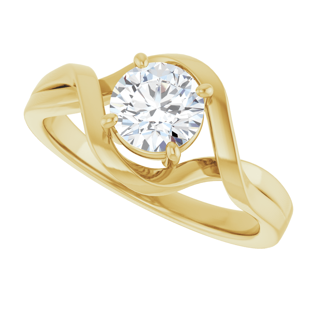 14K Yellow Gold Natural White Sapphire Ring