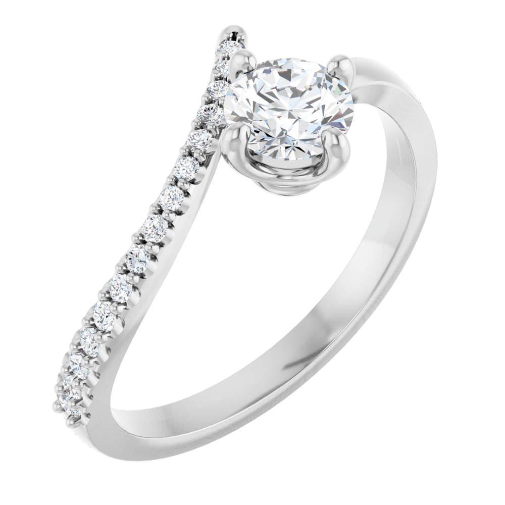 14K White Gold 1/2 CTW Natural Diamond Bypass Ring