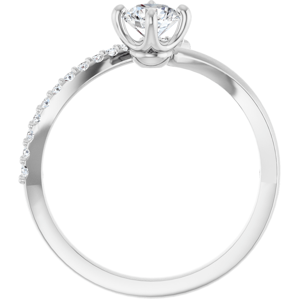 14K White Gold 1/2 CTW Natural Diamond Bypass Ring