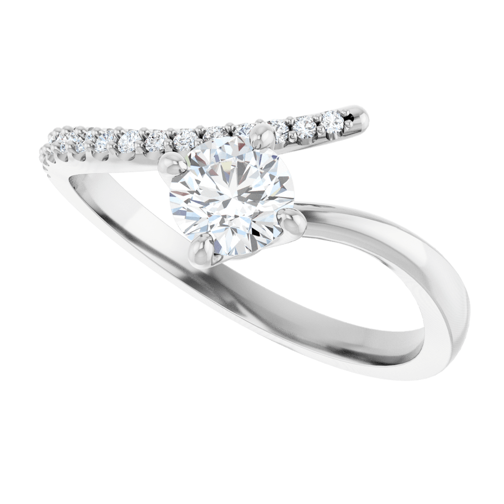 14K White Gold 1/2 CTW Natural Diamond Bypass Ring