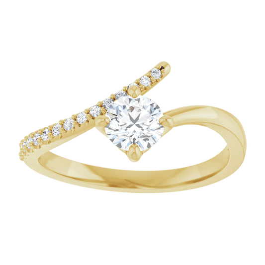 14K Yellow Gold 1/2 CTW Natural Diamond Bypass Ring