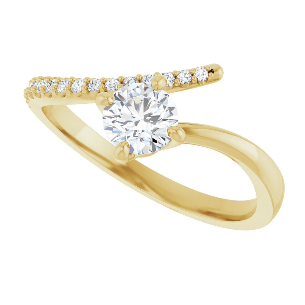 14K Yellow Gold 1/2 CTW Natural Diamond Bypass Ring