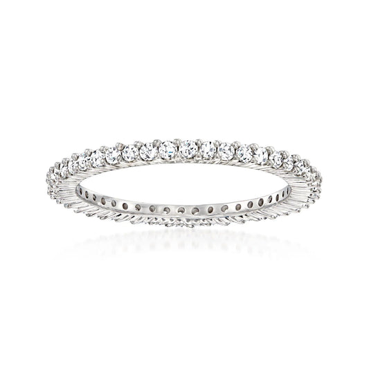 Delicate .50 Carat Diamond Eternity Band in 14k White Gold