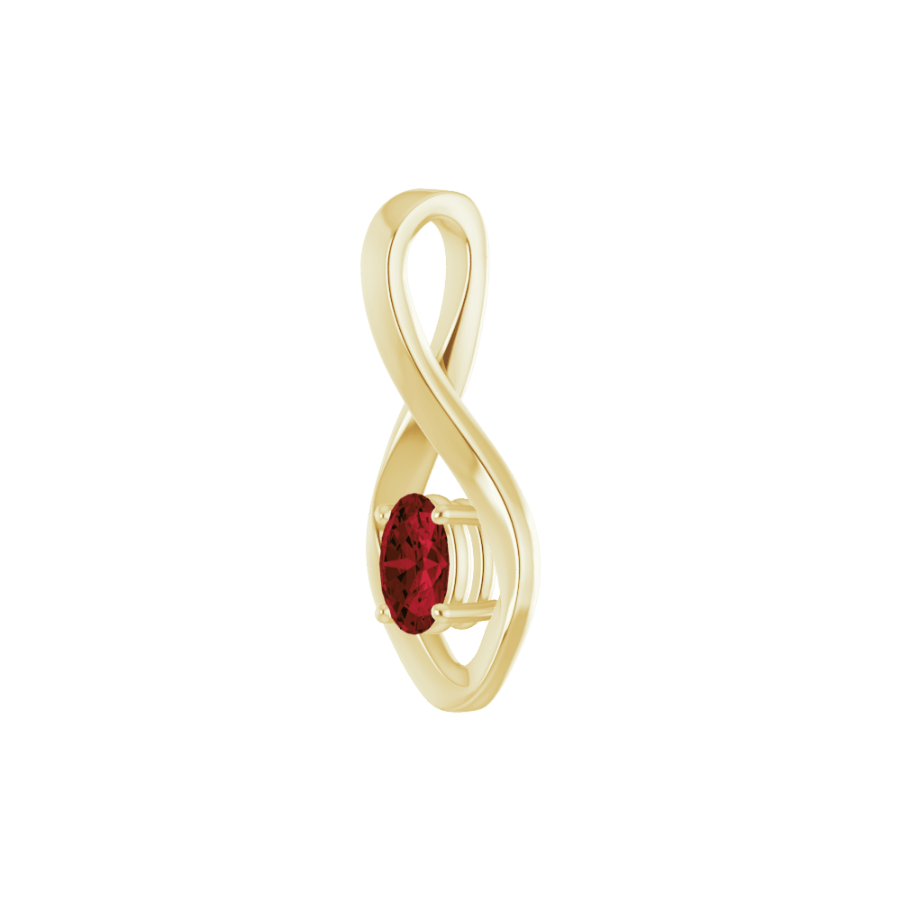 14K Yellow 6x4 mm Oval Natural Mozambique Garnet Pendant