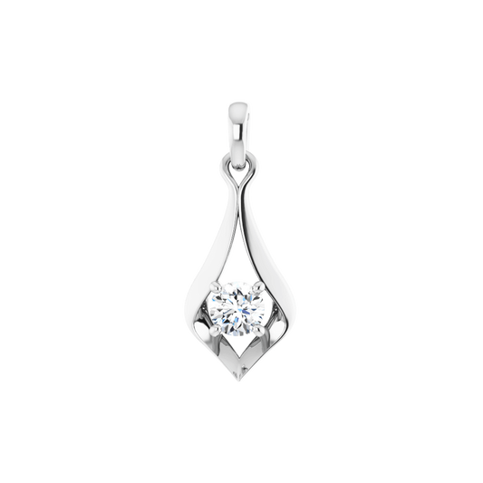 14K White 1/4 CTW Lab-Grown Diamond Pendant