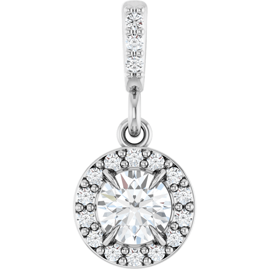 14K White 1/3 CTW Lab-Grown Diamond Halo-Style Pendant