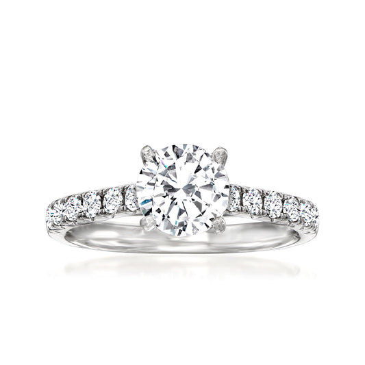 Timeless Diamond Engagement Ring Setting in 14k White Gold – Diamond 0.55ct