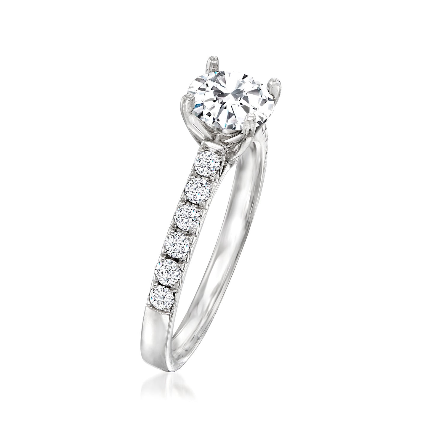 Timeless Diamond Engagement Ring Setting in 14k White Gold – Diamond 0.55ct