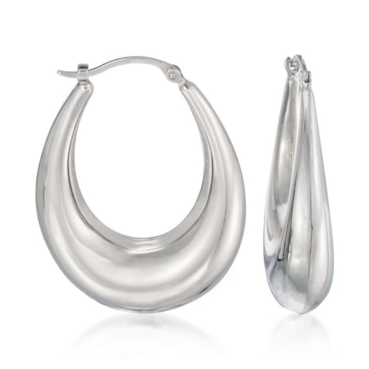 Sterling Silver Graduated Hoop Earrings. 1 14