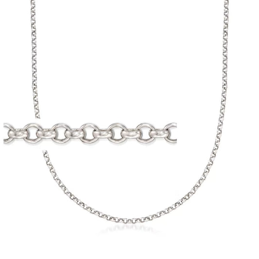 Belle Etoile 2mm Sterling Silver Rolo-Link Necklace