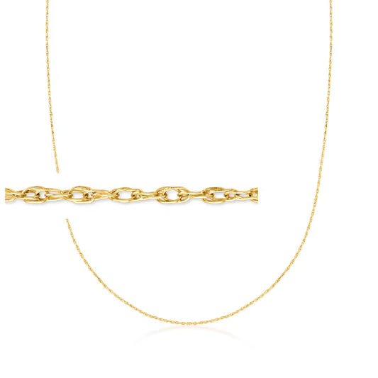 .7mm 14kt Yellow Gold Rope-Chain Necklace - Gold necklace