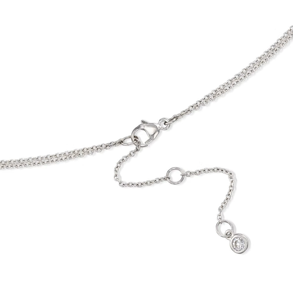 1.45 ct. t.w. Bezel-Set CZ Layered Necklace in Sterling Silver. 16 - Luxury jewelry
