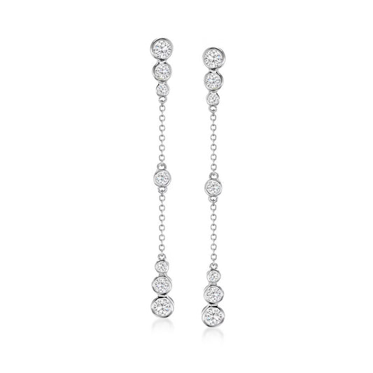 1.20 ct. t.w. CZ Drop Earrings in Sterling Silver Luxury jewelry