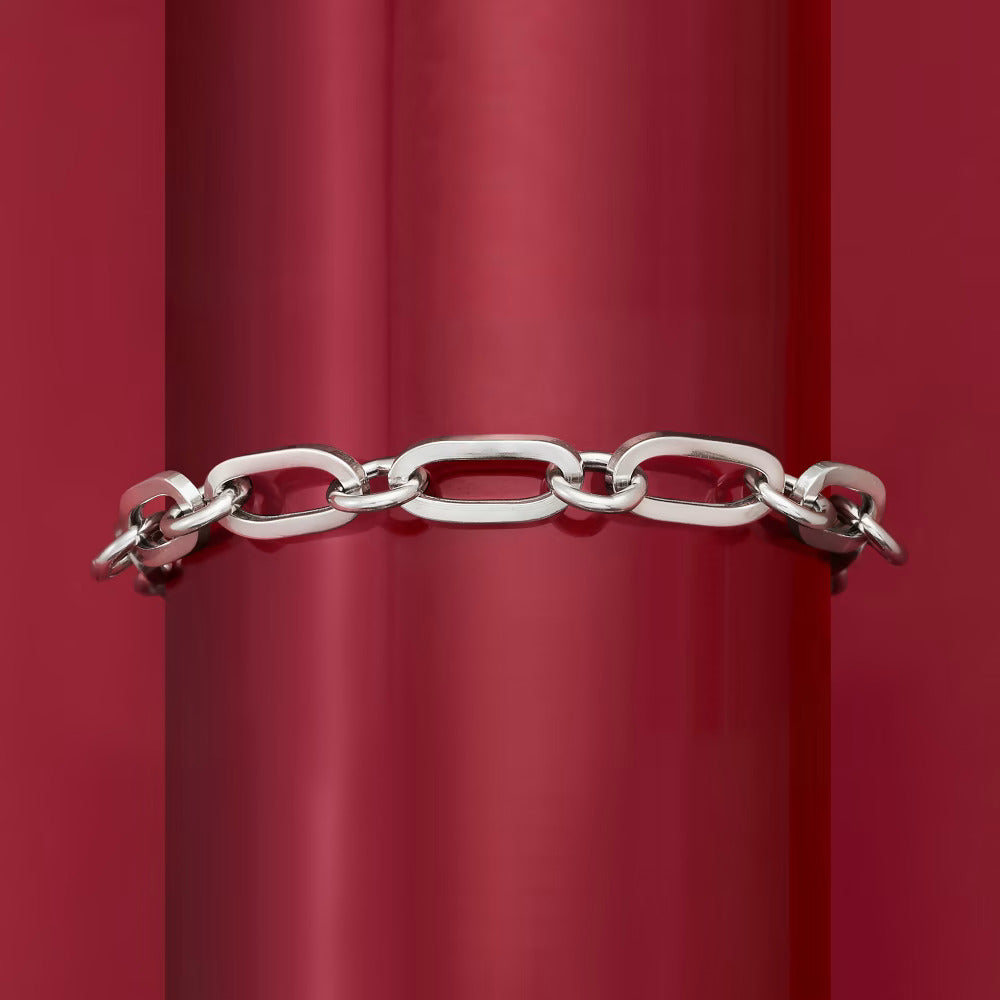 Sterling Silver Bismark and Curb-Link Bracelet