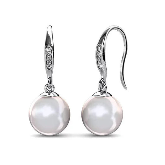 Betty 18K White Gold Freshwater Pearl Earrings