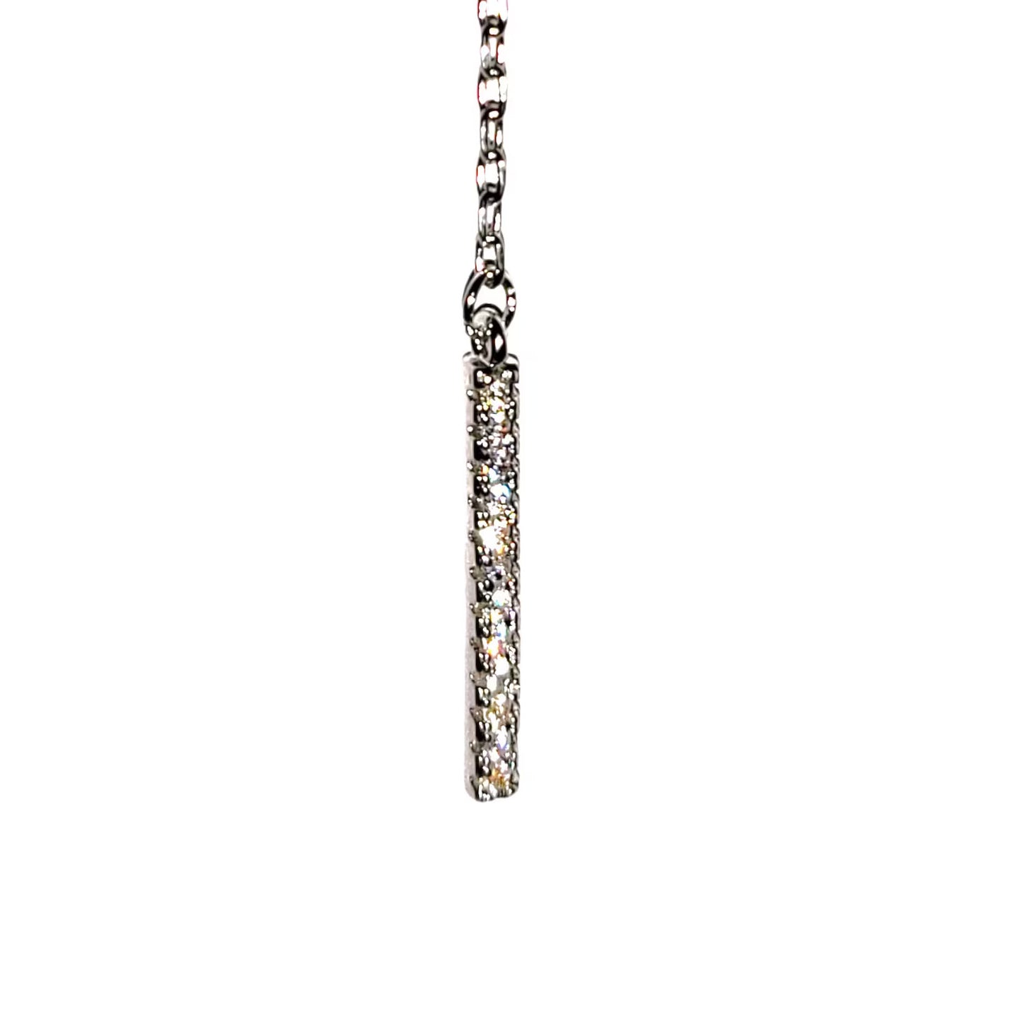 Sterling Silver Swarovski Crystal Accented V Necklace